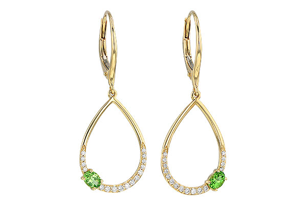 14K Yellow Gold Garnet Earrings