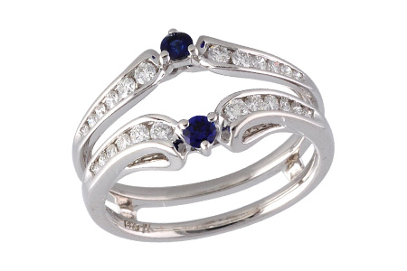 14K White Gold Sapphire Ring Enhancer
