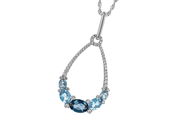 14K White Gold Topaz Necklace