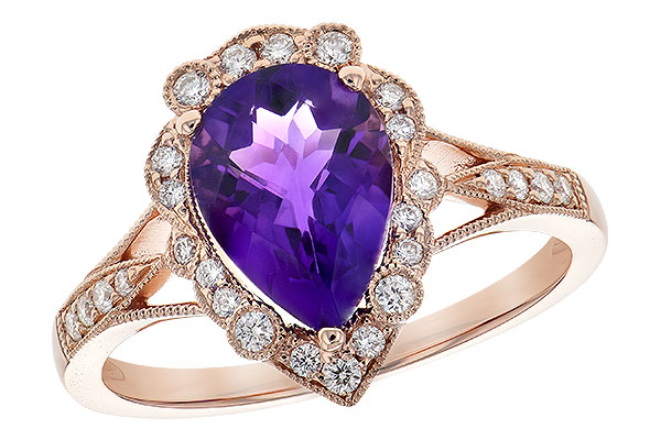 14K Rose Gold Amethyst Ring
