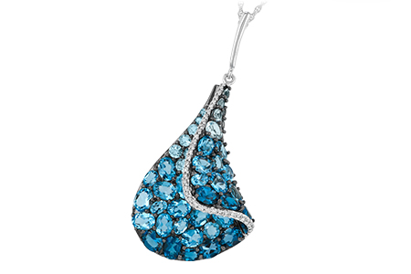 14K White Gold Topaz Necklace