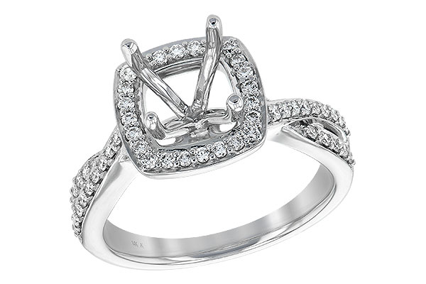 14K White Gold Diamond Semi-Mount Ring