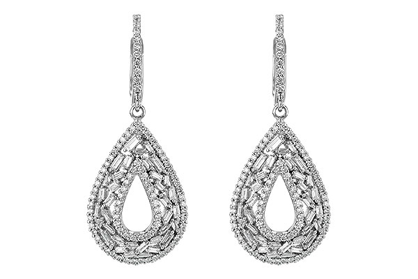 14K White Gold Diamond Earrings