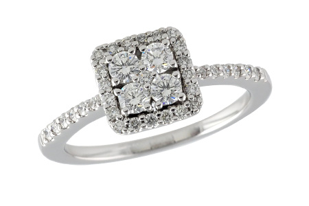 14K White Gold Diamond Ring