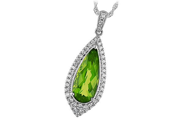 14K White Gold Peridot Necklace