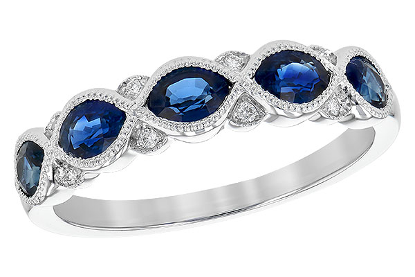 14K White Gold Sapphire Anniversary Band