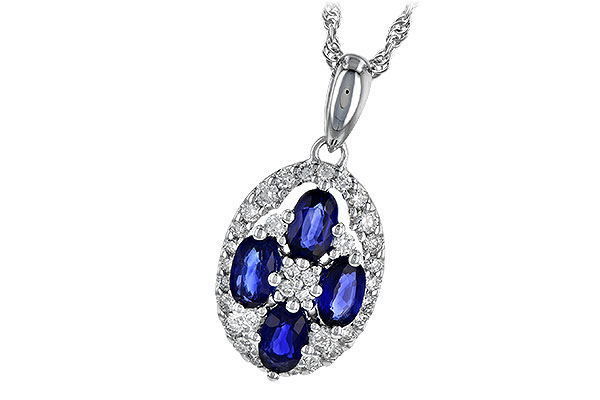 14K White Gold Sapphire Necklace