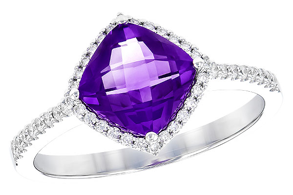14K White Gold Amethyst Ring