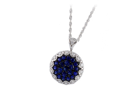 14K White Gold Sapphire Necklace