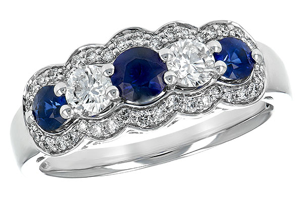 14K White Gold Sapphire Anniversary Band