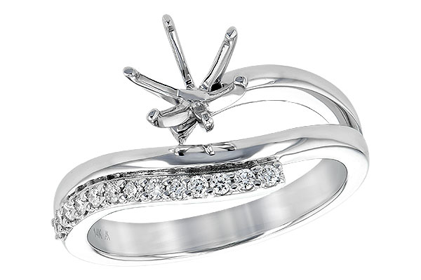 14K White Gold Diamond Semi-Mount Ring