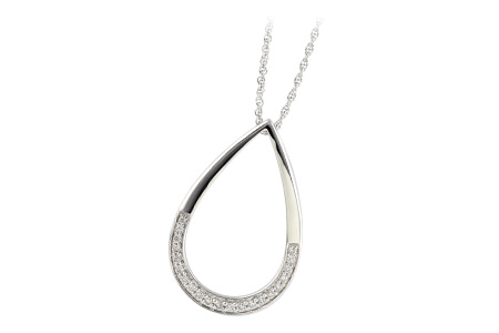 14K White Gold Diamond Necklace