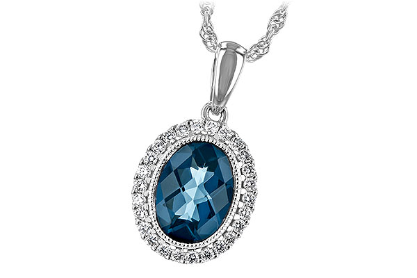 14K White Gold Topaz Necklace