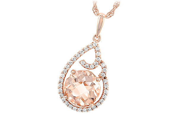 14K Rose Gold Morganite Necklace