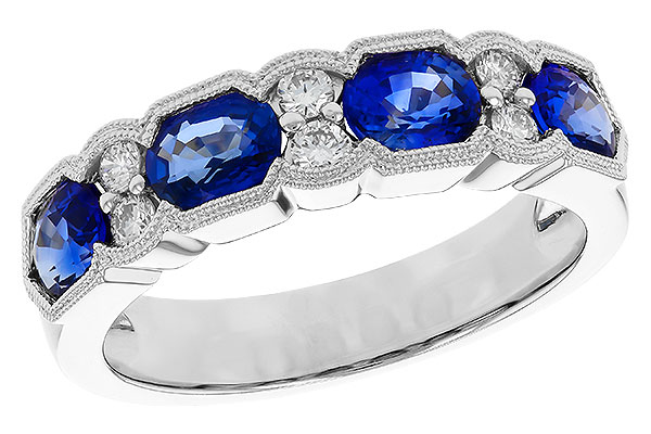 14K White Gold Sapphire Anniversary Band