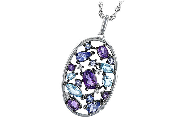 14K White Gold Tanzanite Necklace
