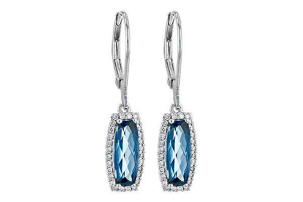 14K White Gold Topaz Earrings