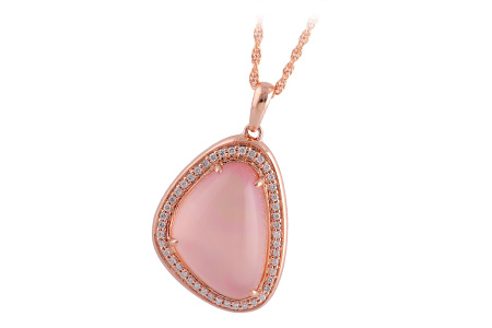 14K Rose Gold Quartz Necklace