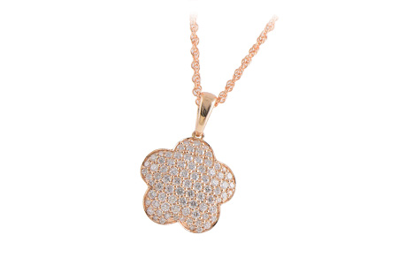 14K Rose Gold Diamond Necklace