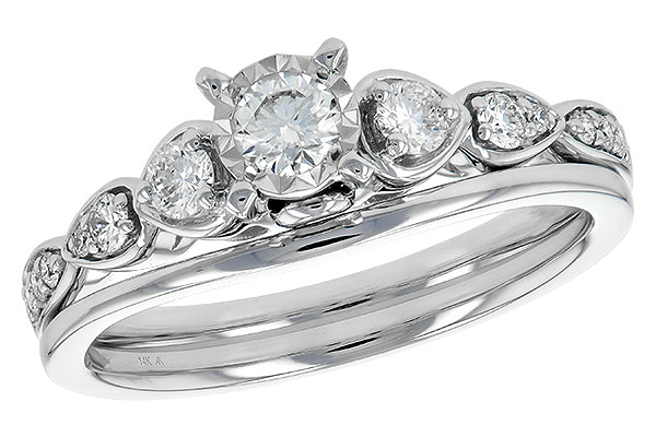 14K White Gold Diamond Wedding Set