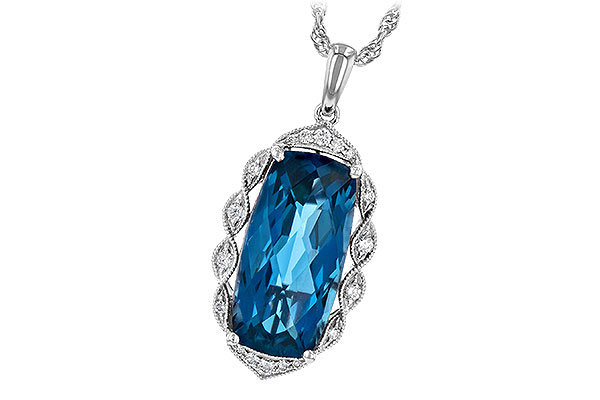 14K White Gold Topaz Necklace