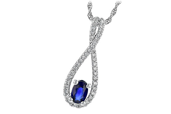 14K White Gold Sapphire Necklace