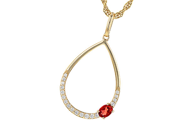 14K Yellow Gold Garnet Necklace