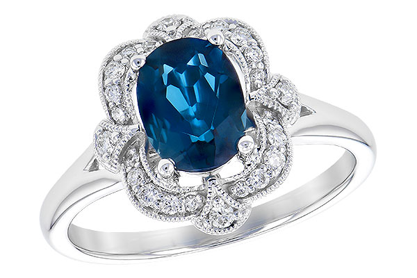 14K White Gold Topaz Ring