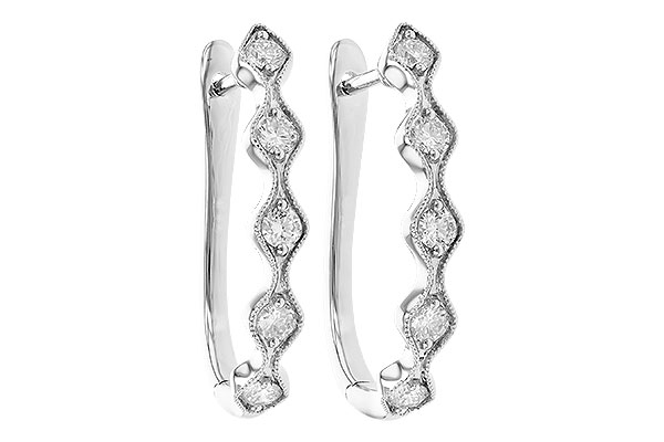 14K White Gold Diamond Earrings