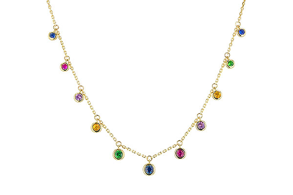 14K Yellow Gold Sapphire Necklace
