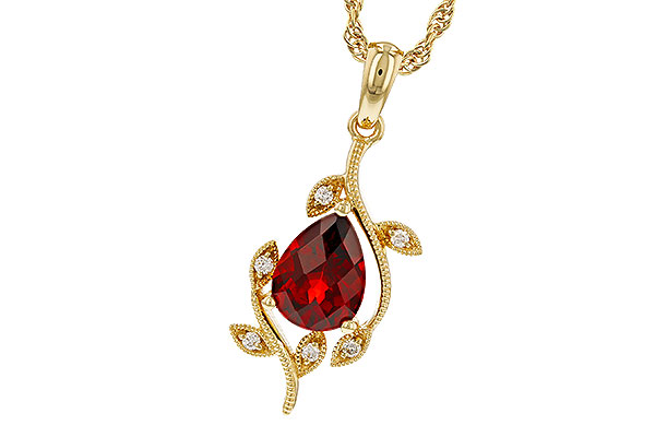 14K Yellow Gold Garnet Necklace
