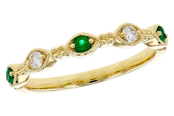 14K Yellow Gold Emerald Anniversary Band