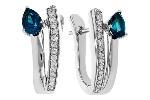 14K White Gold Topaz Earrings