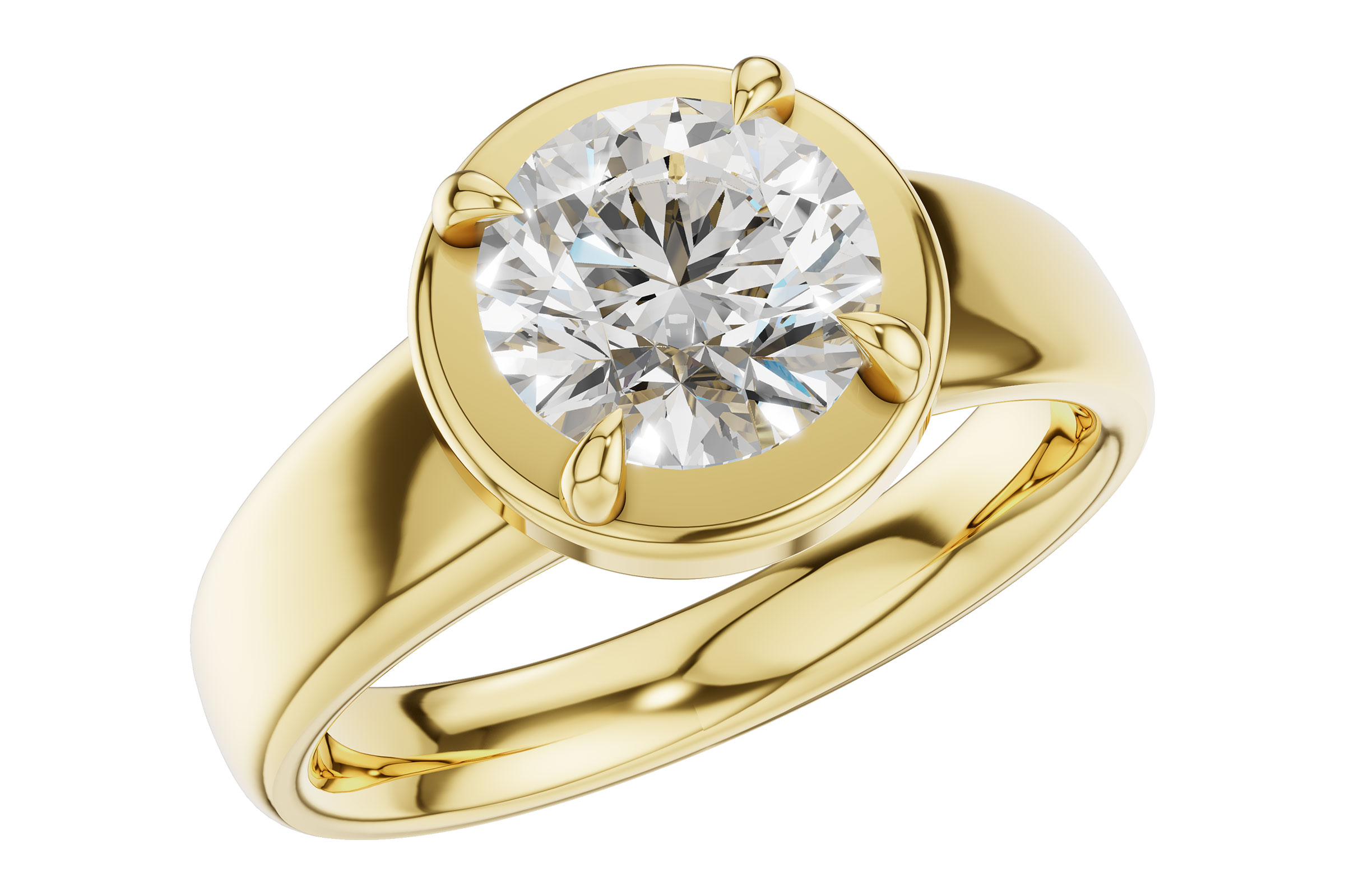14K Yellow Gold Semi-Mount Ring