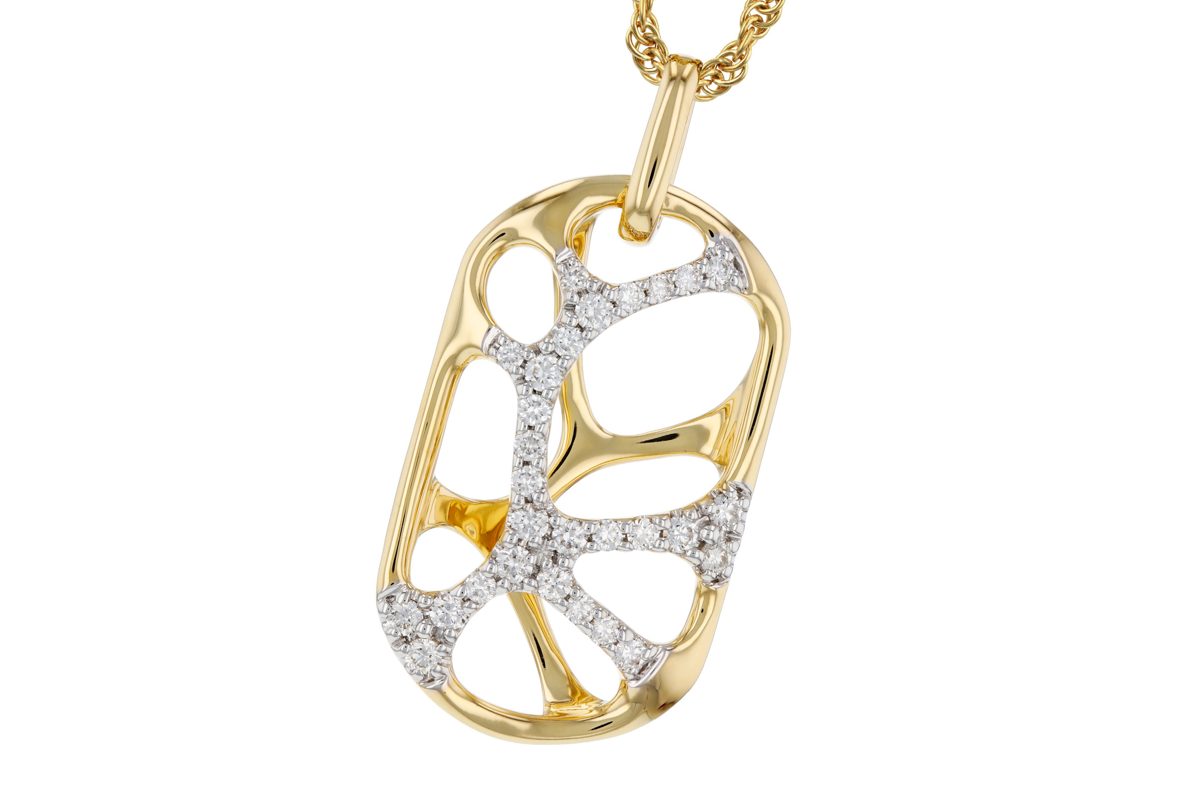 14K Yellow Gold Diamond Necklace