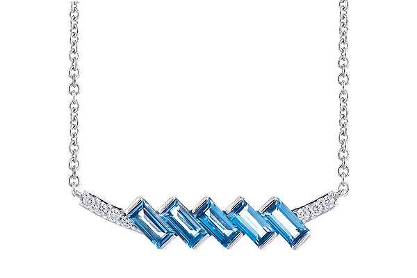 14K White Gold Topaz Necklace