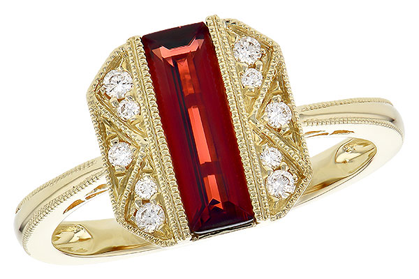 14K Yellow Gold Garnet Ring