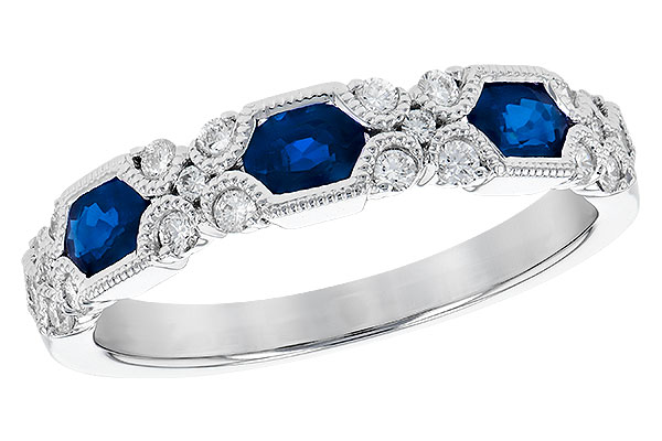 14K White Gold Sapphire Anniversary Band