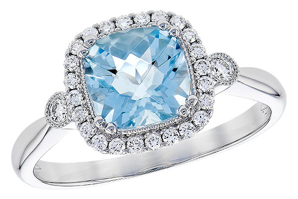 14K White Gold Aquamarine Ring