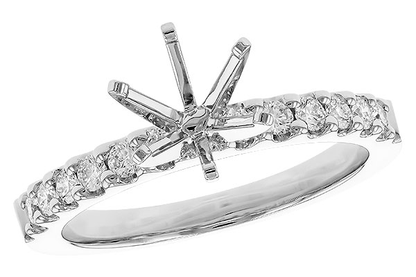 14K White Gold Diamond Semi-Mount Ring