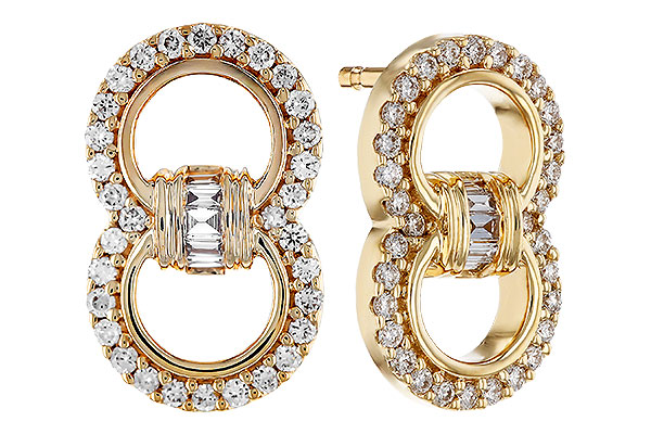 14K Yellow Gold Diamond Earrings
