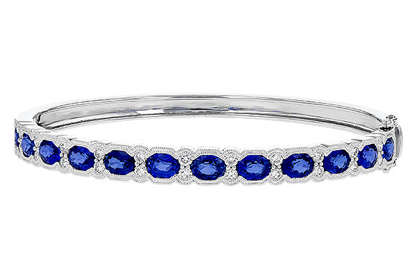 14K White Gold Sapphire Bracelet