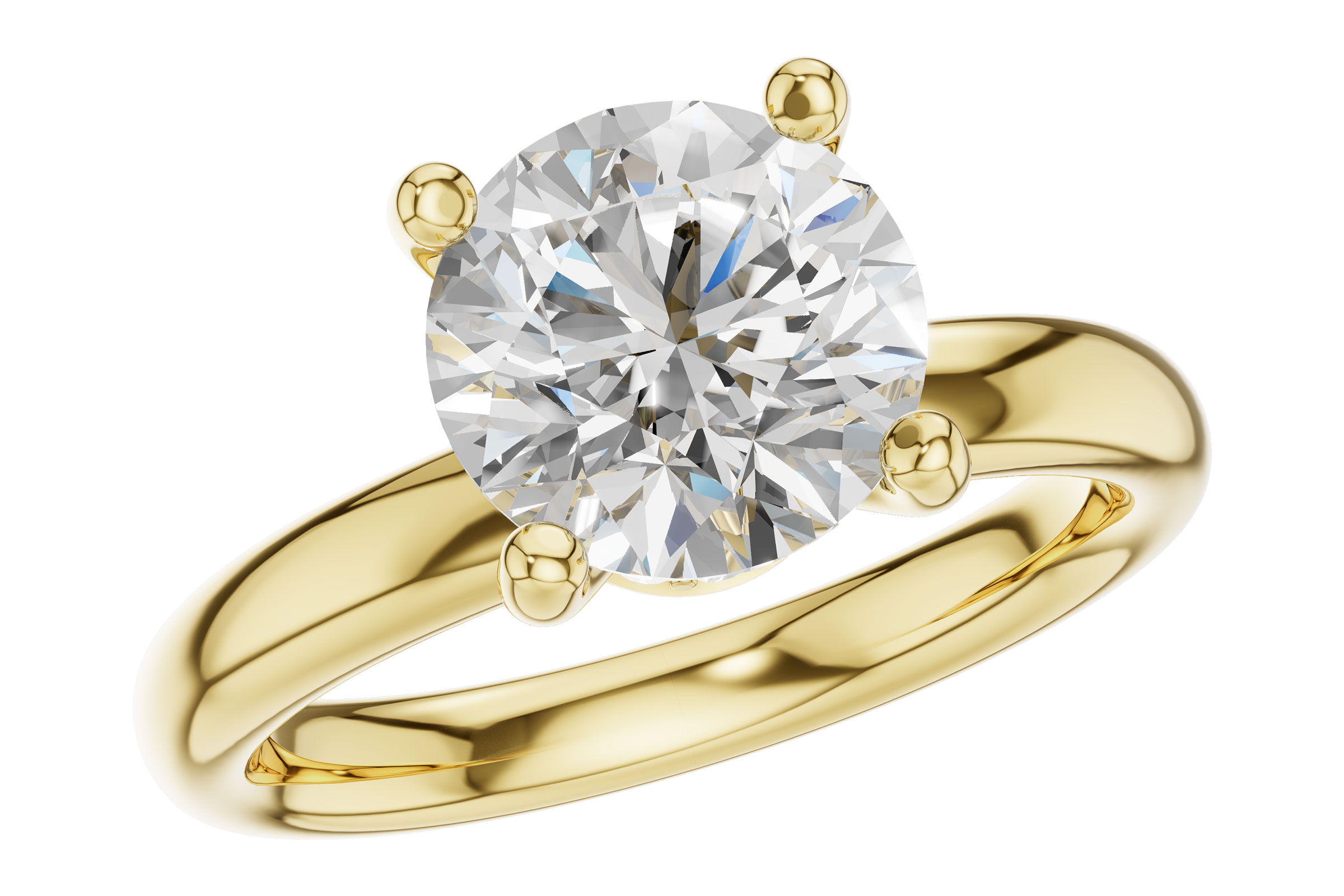 14K Yellow Gold Diamond Semi-Mount Ring