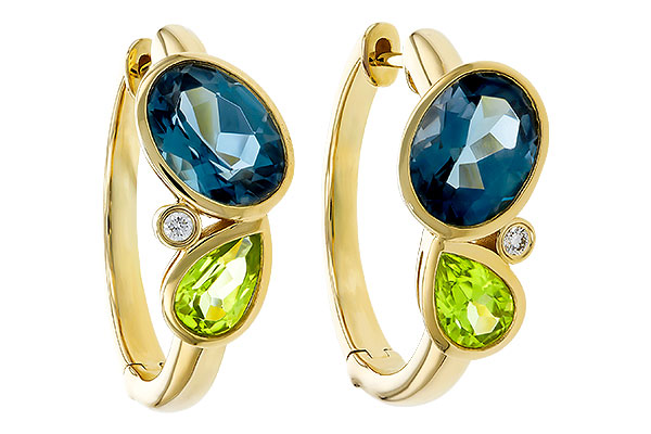 14K Yellow Gold Diamond Earrings