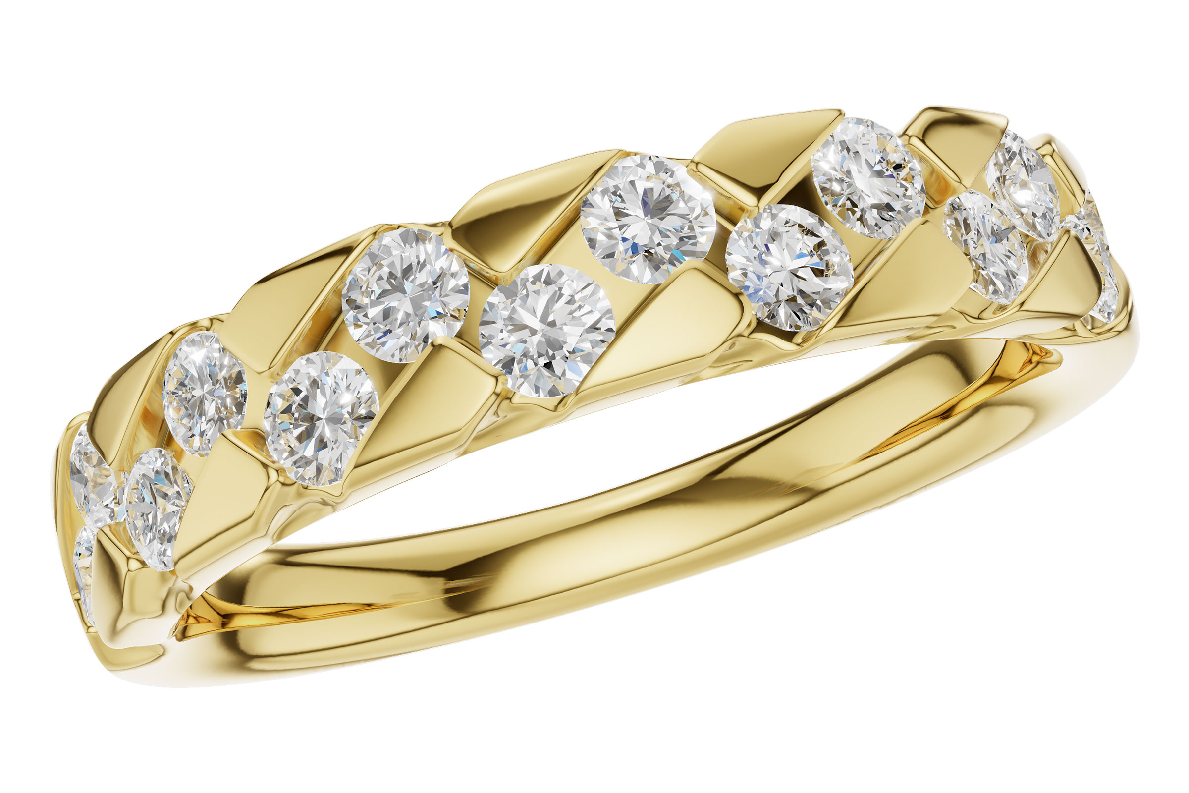 14K Yellow Gold Diamond Anniversary Band