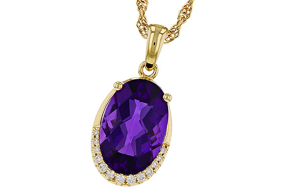 14K Yellow Gold Amethyst Necklace