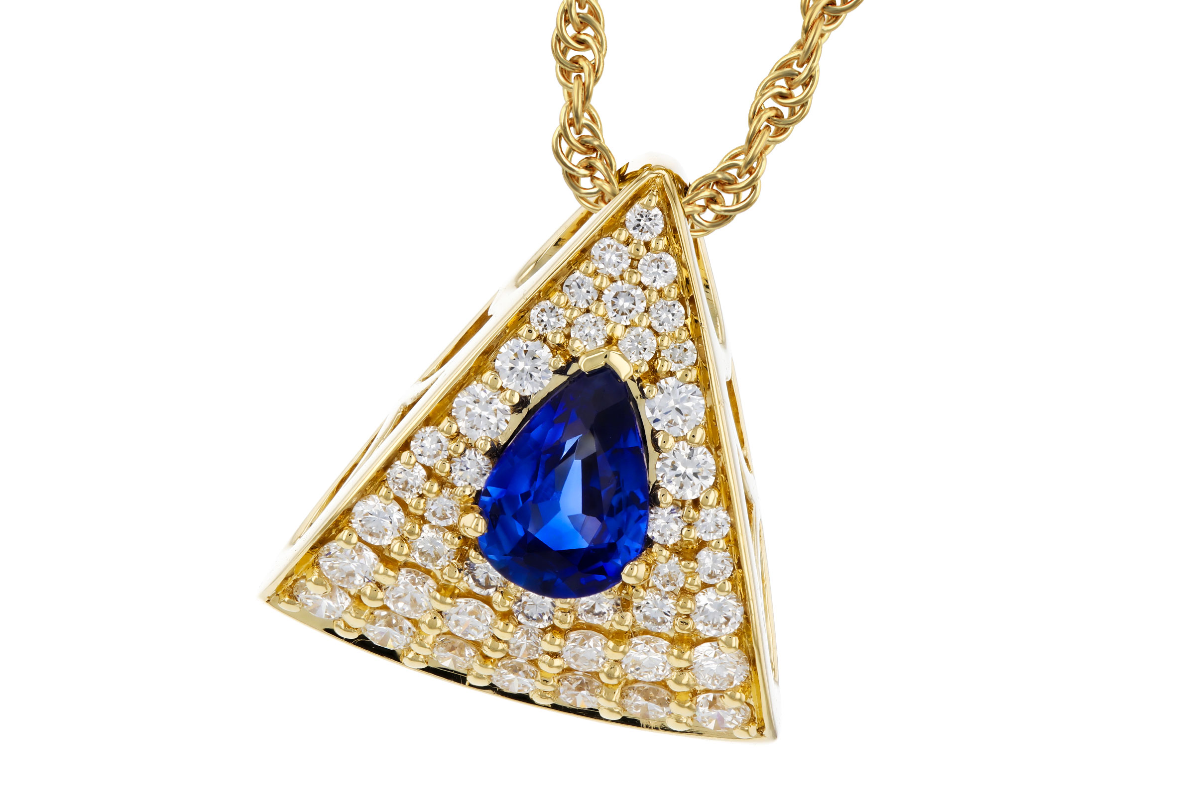 14K Yellow Gold Sapphire Necklace