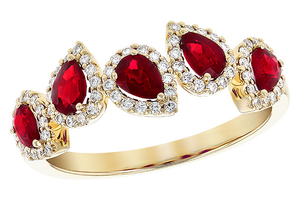 14K Yellow Gold Ruby Ring