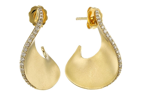 14K Yellow Gold Diamond Earrings