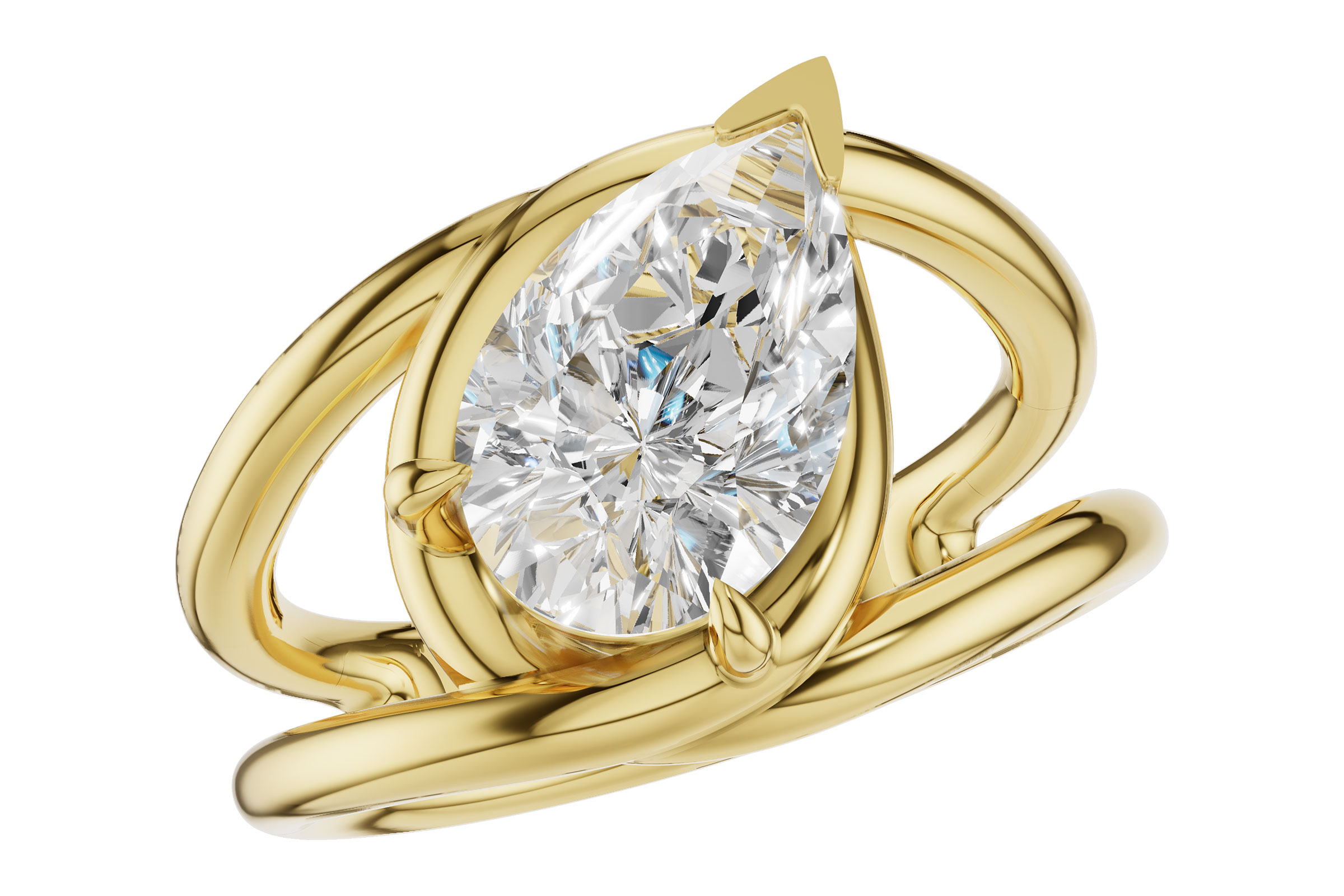 14K Yellow Gold Semi-Mount Ring
